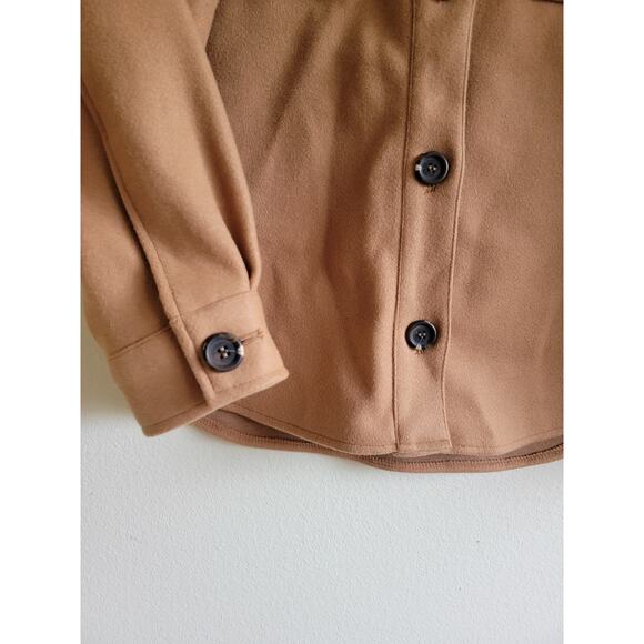 Avec Les Filles Oversized Boyfriend Cargo Utility Chore Cognac Brown Jacket Sm - Picture 3 of 6